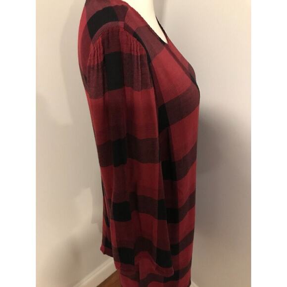 Anthropologie Cloth & Stone Red/Black Buffalo Plaid Dress - Size Medium - Picture 4 of 10